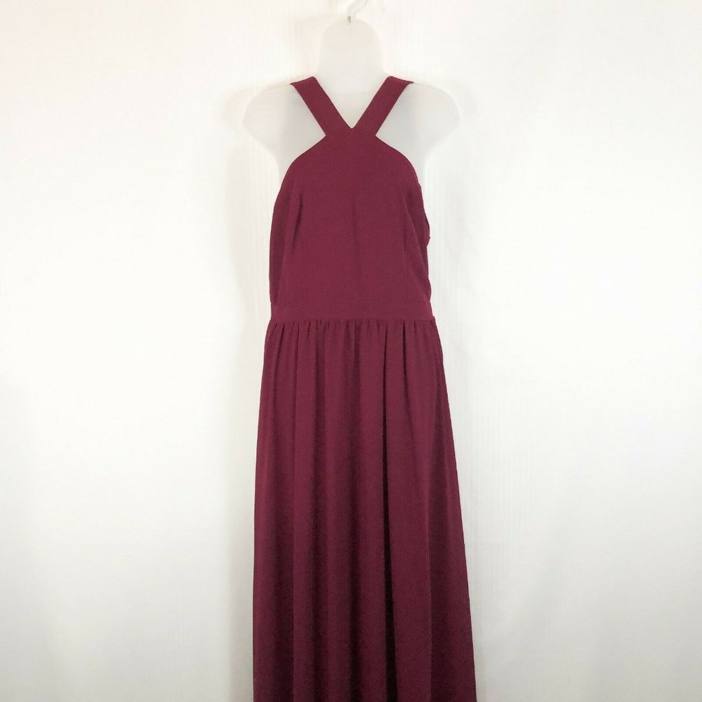 Lulus Air Of Romance Burgundy Maxi Dress Size XL New